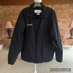 Columbia Jacket Interchange Black Nylon Fleece Full Zip L Winter Reversible
